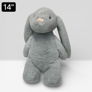 Animal Adventure 2020 Gray Bunny Rabbit Plush Pink Nose Stuffed Animal 14 Inch